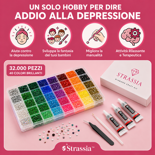 Strassia Set Decorazione Diamanti 32.000 Pezzi