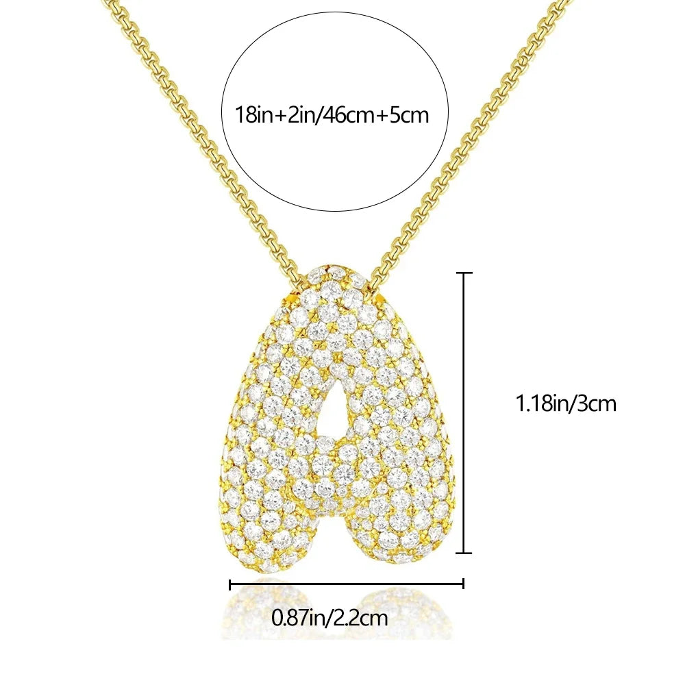 Collier à Initiale en acier inoxydable et zircon